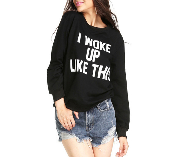 Fashion Casual Long Sleeve Letter Printed Women Hoodies