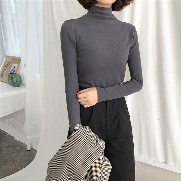 High Neck Long Sleeve Pullover Undershirts