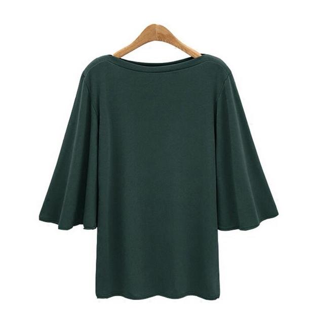 All Match Solid Loose Bat Sleeve T Shirt Design