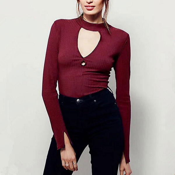 Easy Match Hollow Out Slimming T Shirt Design